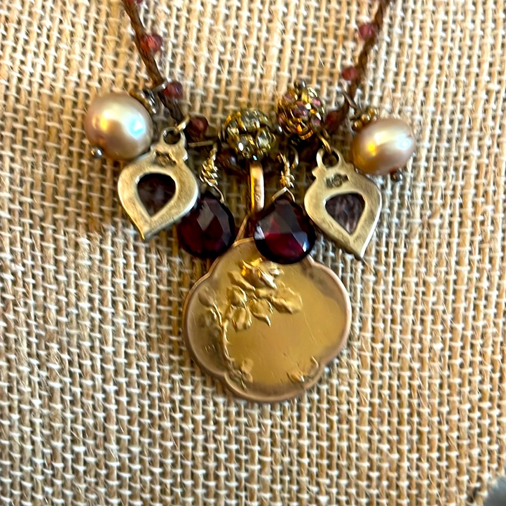 Victorian Gold and Purple amethyst pear Pendant Necklace - Picture 5 of 6